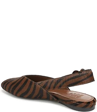 Naturalizer Crystal Zebra Print Calf Hair Slingback Square Toe Ballet Flats