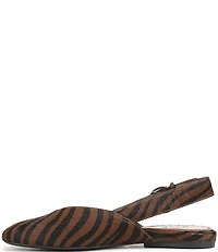 Naturalizer Crystal Zebra Print Calf Hair Slingback Square Toe Ballet Flats