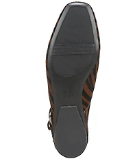 Naturalizer Crystal Zebra Print Calf Hair Slingback Square Toe Ballet Flats