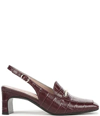 Naturalizer Cypress Croco Embossed Leather Bit Buckle Slingback Dress Pumps