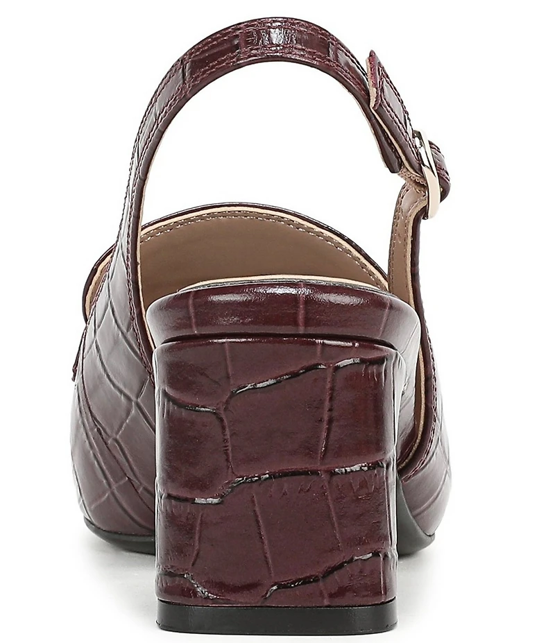 Naturalizer Cypress Croco Embossed Leather Bit Buckle Slingback Dress Pumps