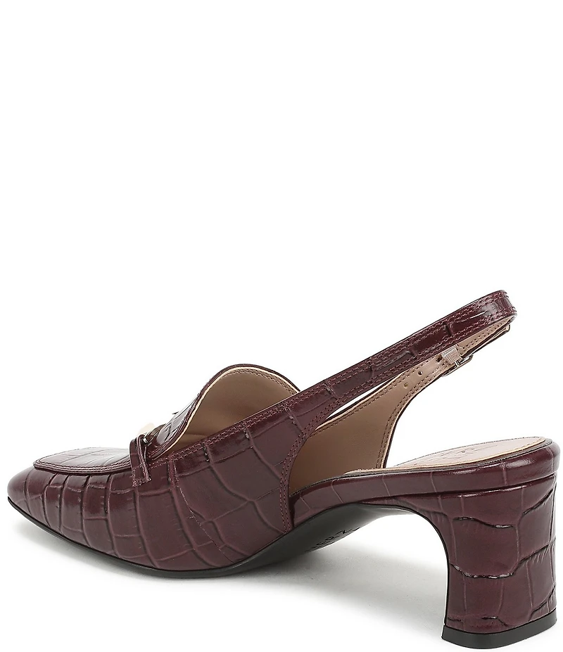 Naturalizer Cypress Croco Embossed Leather Bit Buckle Slingback Dress Pumps