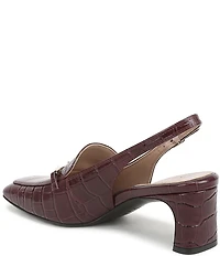 Naturalizer Cypress Croco Embossed Leather Bit Buckle Slingback Dress Pumps