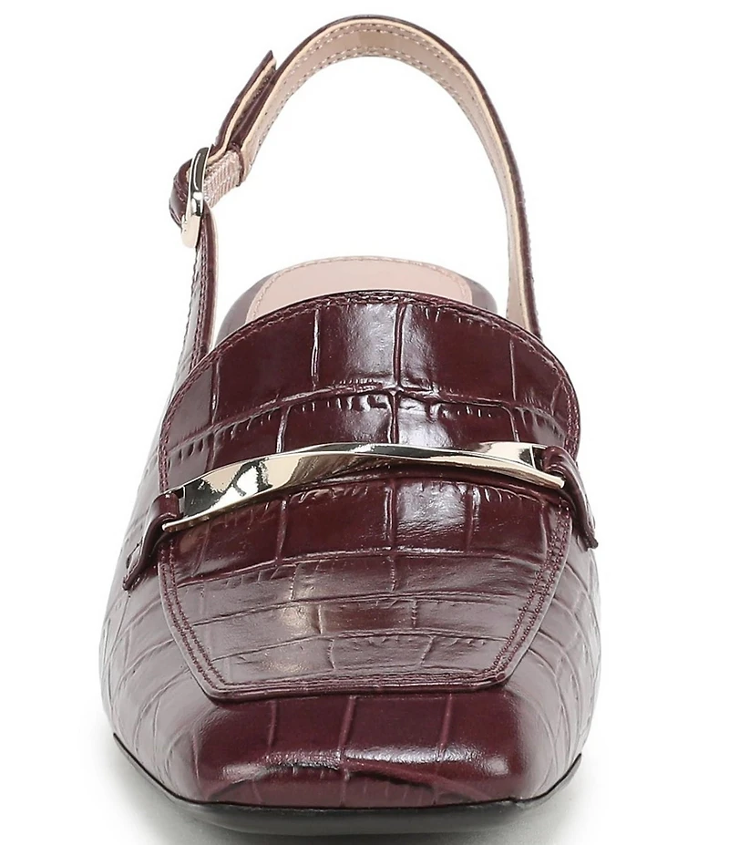 Naturalizer Cypress Croco Embossed Leather Bit Buckle Slingback Dress Pumps