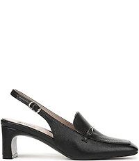 Naturalizer Cypress Embossed Leather Decorative Hardware Slingback Loafer Pumps
