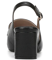 Naturalizer Cypress Embossed Leather Decorative Hardware Slingback Loafer Pumps