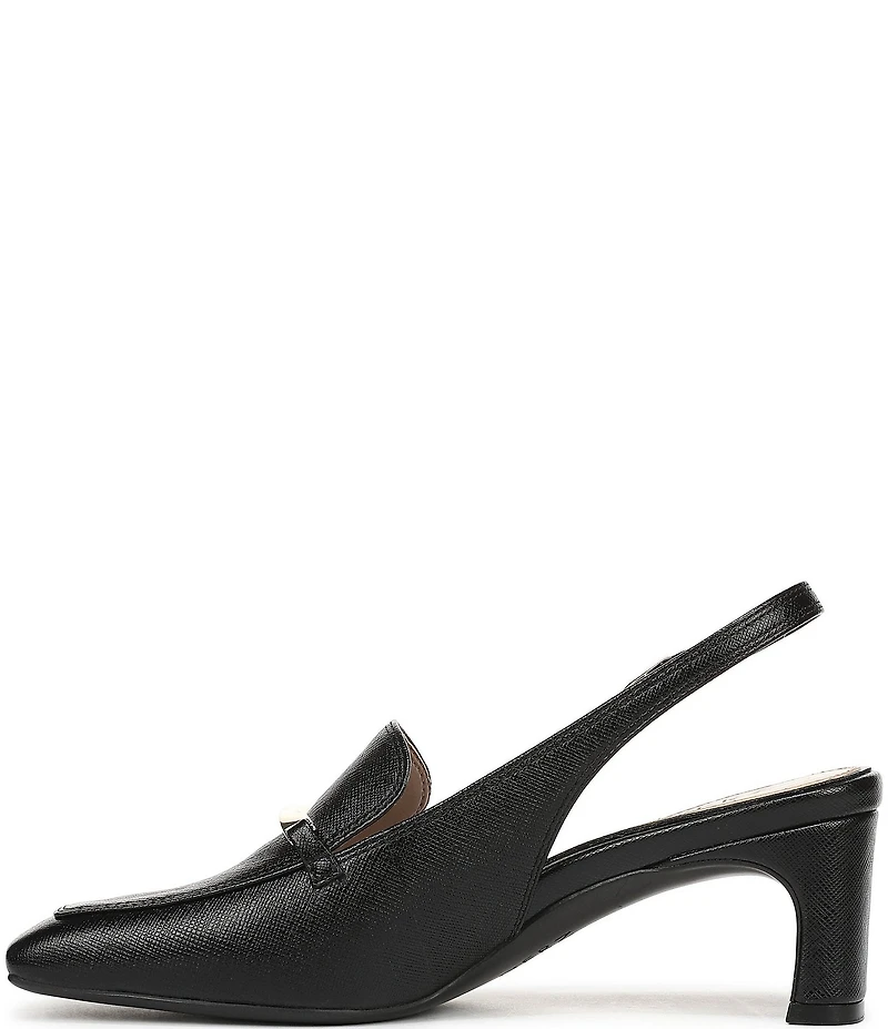 Naturalizer Cypress Embossed Leather Decorative Hardware Slingback Loafer Pumps