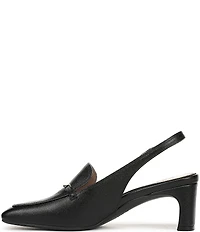 Naturalizer Cypress Embossed Leather Decorative Hardware Slingback Loafer Pumps