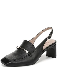 Naturalizer Cypress Embossed Leather Decorative Hardware Slingback Loafer Pumps