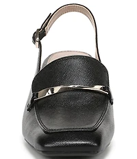 Naturalizer Cypress Embossed Leather Decorative Hardware Slingback Loafer Pumps