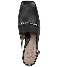 Naturalizer Cypress Embossed Leather Decorative Hardware Slingback Loafer Pumps