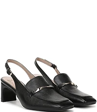 Naturalizer Cypress Embossed Leather Decorative Hardware Slingback Loafer Pumps