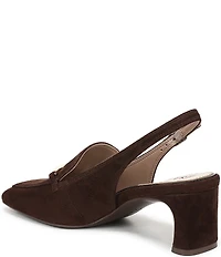 Naturalizer Cypress Suede Twist Bar Square Toe Slingback Loafer Pumps