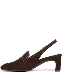 Naturalizer Cypress Suede Twist Bar Square Toe Slingback Loafer Pumps