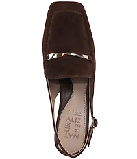 Naturalizer Cypress Suede Twist Bar Square Toe Slingback Loafer Pumps