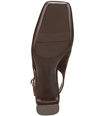 Naturalizer Cypress Suede Twist Bar Square Toe Slingback Loafer Pumps