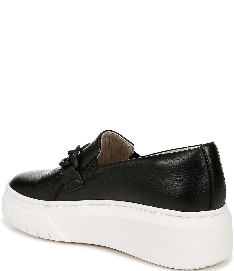 Naturalizer Daphne Leather Chain Hardware Slip On Platform Sneakers