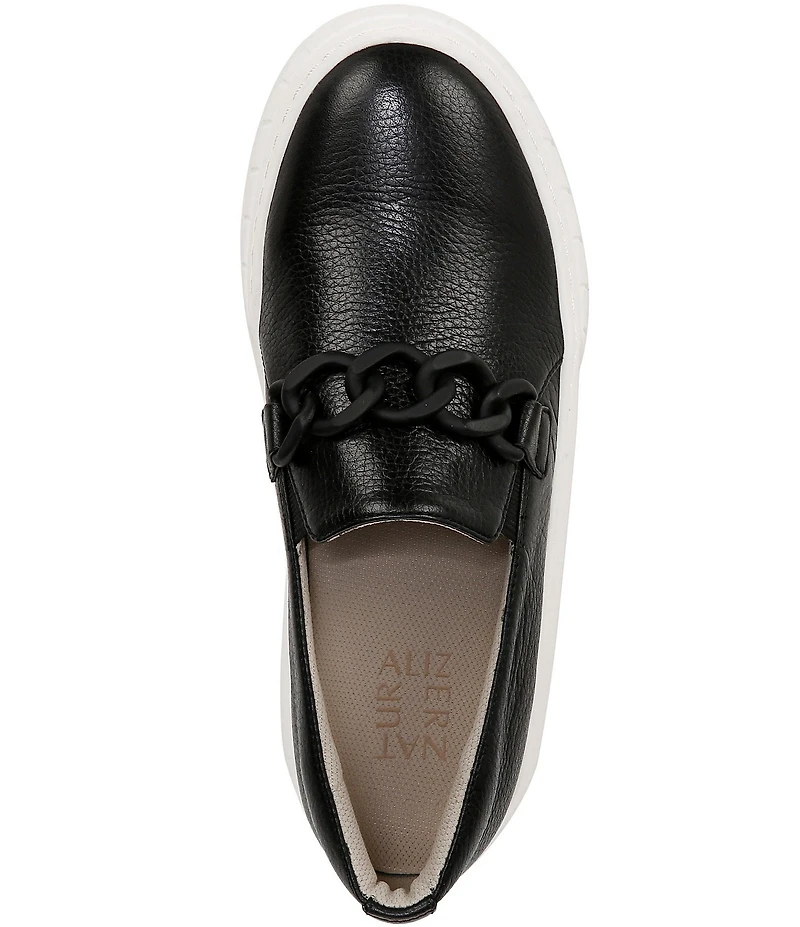 Naturalizer Daphne Leather Chain Hardware Slip On Platform Sneakers