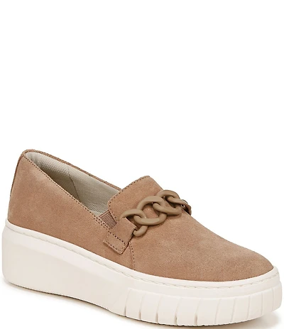 Naturalizer Daphne Suede Chain Hardware Slip On Platform Sneakers