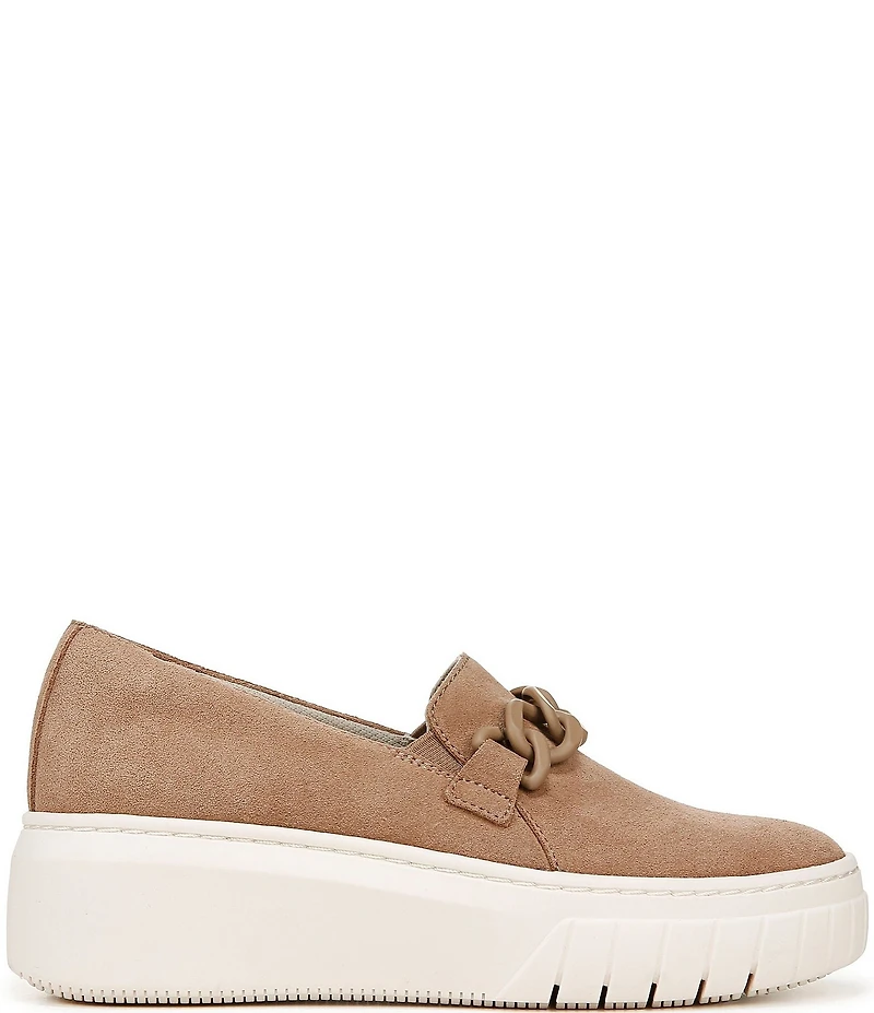 Naturalizer Daphne Suede Chain Hardware Slip On Platform Sneakers