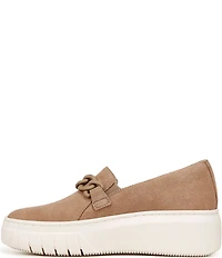 Naturalizer Daphne Suede Chain Hardware Slip On Platform Sneakers