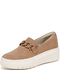 Naturalizer Daphne Suede Chain Hardware Slip On Platform Sneakers