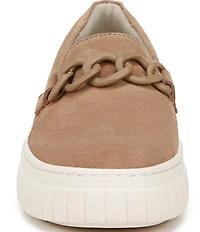 Naturalizer Daphne Suede Chain Hardware Slip On Platform Sneakers