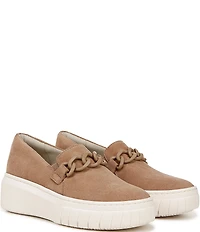 Naturalizer Daphne Suede Chain Hardware Slip On Platform Sneakers