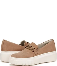 Naturalizer Daphne Suede Chain Hardware Slip On Platform Sneakers