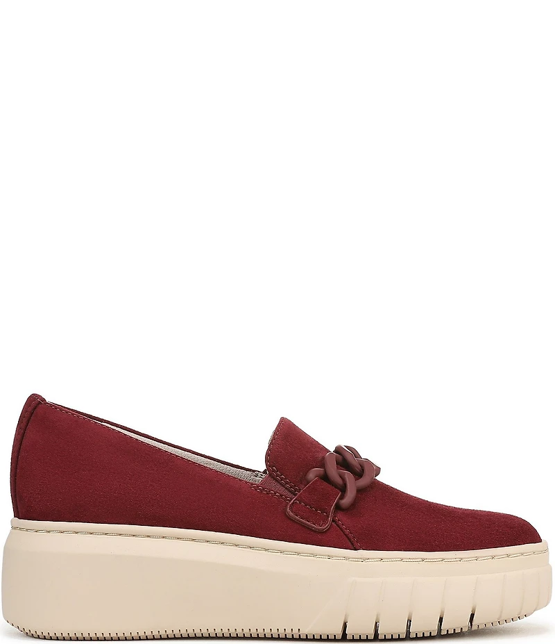 Naturalizer Daphne Suede Chain Hardware Slip On Platform Sneakers