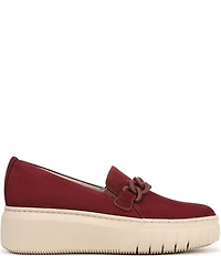 Naturalizer Daphne Suede Chain Hardware Slip On Platform Sneakers