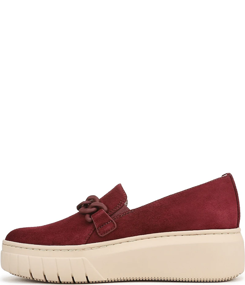 Naturalizer Daphne Suede Chain Hardware Slip On Platform Sneakers