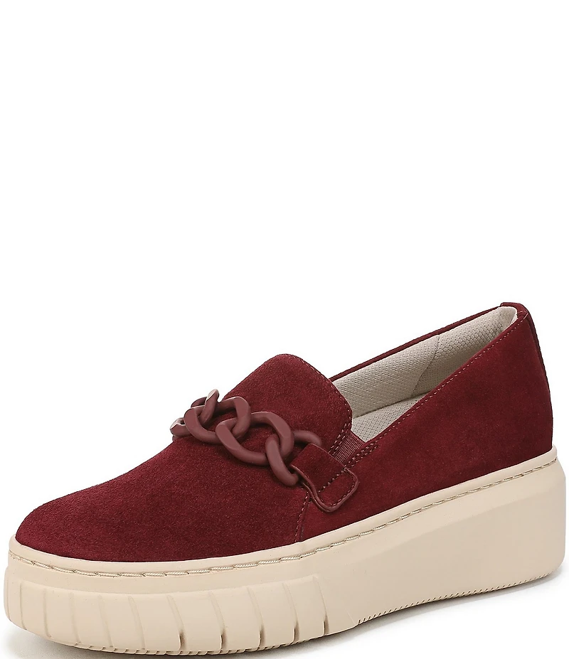 Naturalizer Daphne Suede Chain Hardware Slip On Platform Sneakers