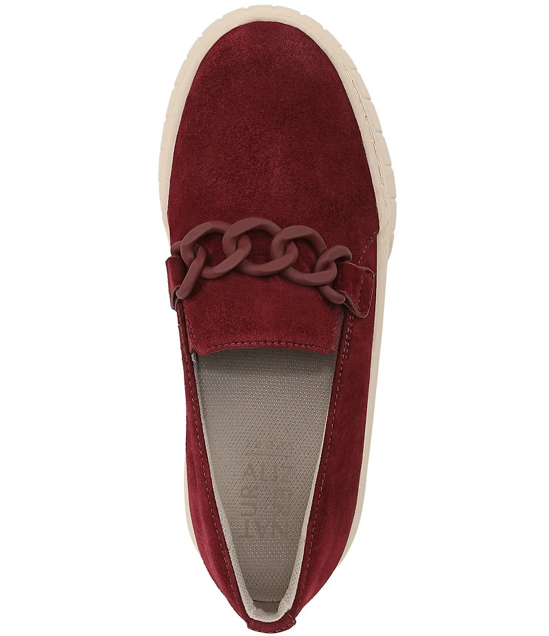 Naturalizer Daphne Suede Chain Hardware Slip On Platform Sneakers