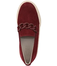 Naturalizer Daphne Suede Chain Hardware Slip On Platform Sneakers