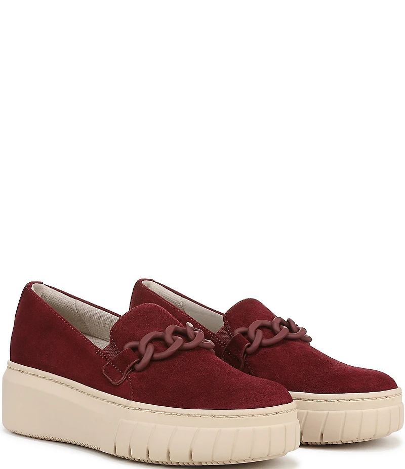 Naturalizer Daphne Suede Chain Hardware Slip On Platform Sneakers