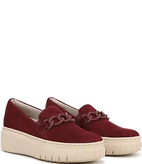 Naturalizer Daphne Suede Chain Hardware Slip On Platform Sneakers