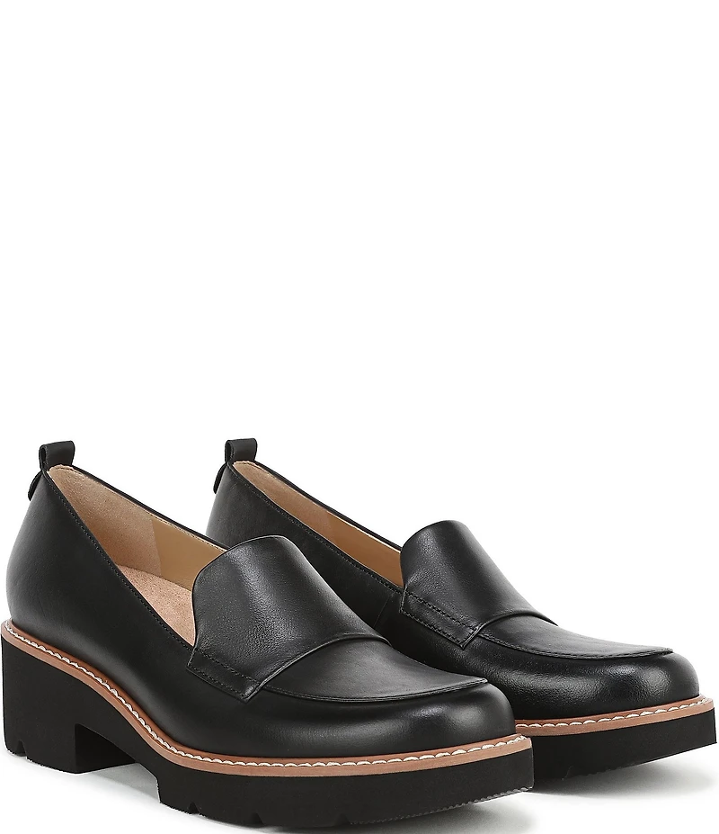 Naturalizer Darry Leather Lightweight Lug Sole Platform Loafer Pumps
