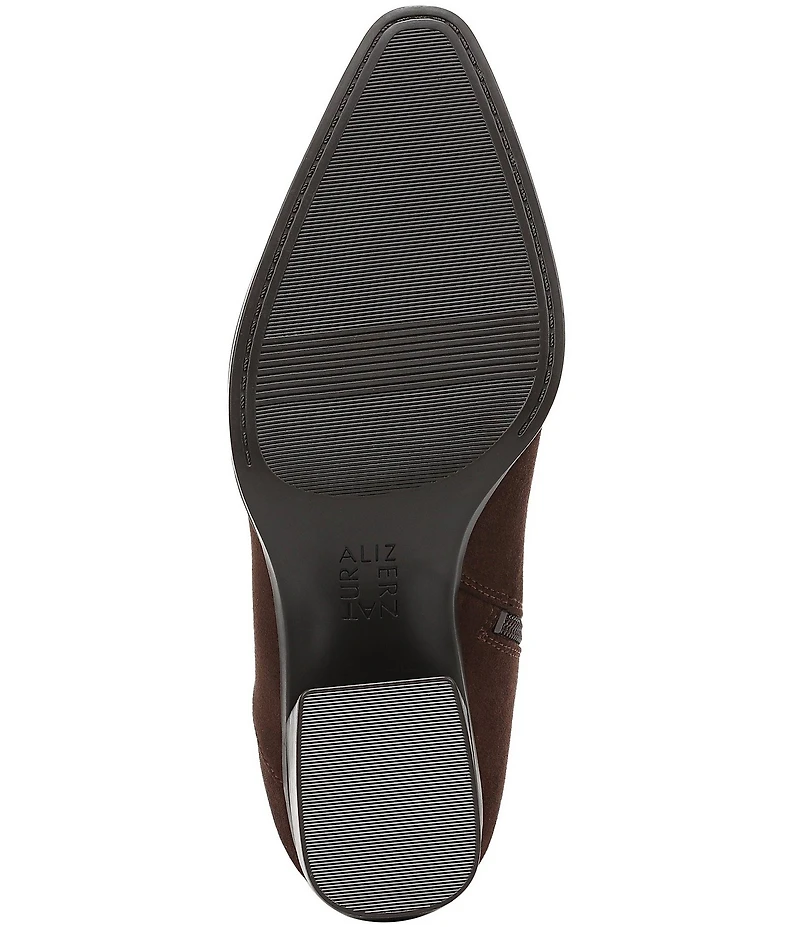 Naturalizer Dean Suede Point Toe Stretch Ankle Booties