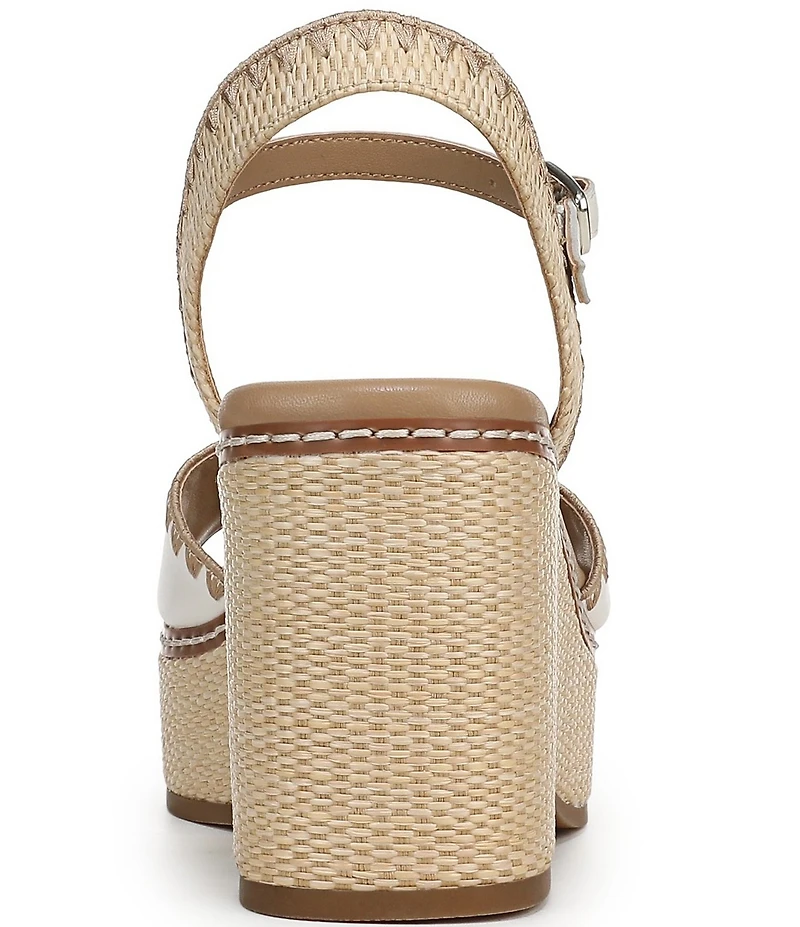 Naturalizer Della Leather Ankle Wrap Platform Wedge Sandals