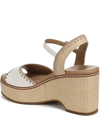 Naturalizer Della Leather Ankle Wrap Platform Wedge Sandals