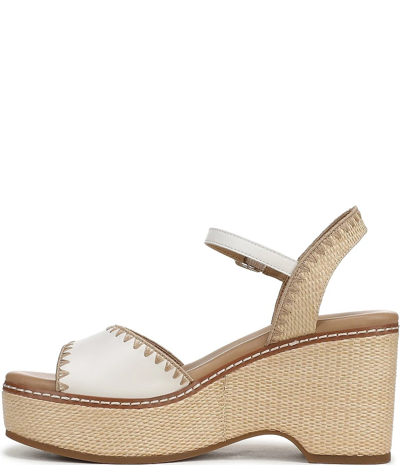 Naturalizer Della Leather Ankle Wrap Platform Wedge Sandals