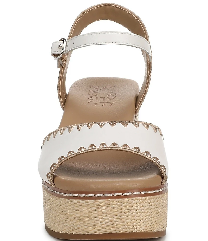 Naturalizer Della Leather Ankle Wrap Platform Wedge Sandals