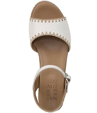 Naturalizer Della Leather Ankle Wrap Platform Wedge Sandals