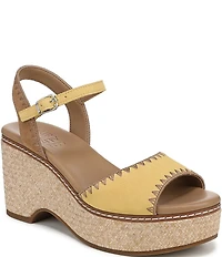 Naturalizer Della Suede Ankle Wrap Platform Wedge Sandals