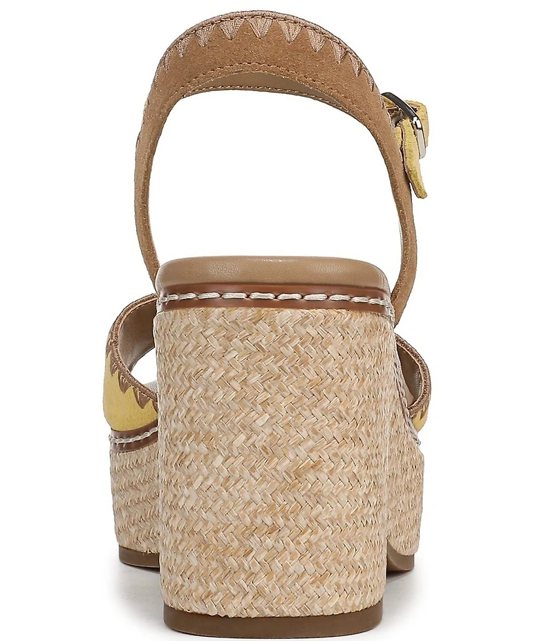 Naturalizer Della Suede Ankle Wrap Platform Wedge Sandals