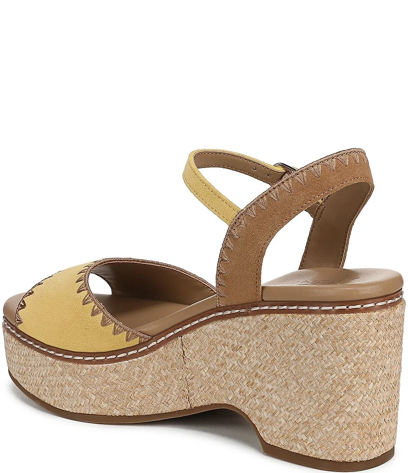 Naturalizer Della Suede Ankle Wrap Platform Wedge Sandals