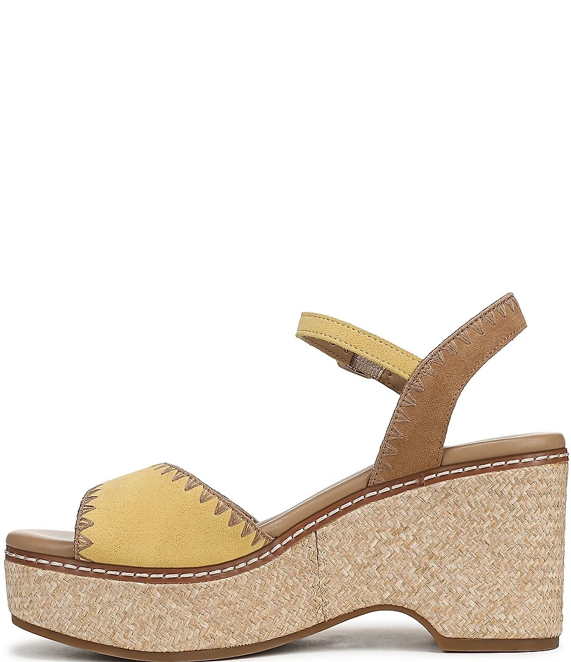 Naturalizer Della Suede Ankle Wrap Platform Wedge Sandals