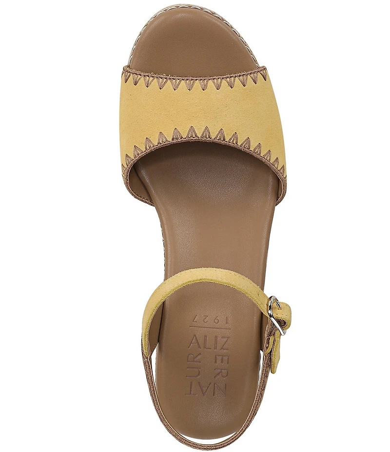 Naturalizer Della Suede Ankle Wrap Platform Wedge Sandals