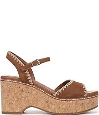 Naturalizer Della Suede Ankle Wrap Platform Wedge Sandals